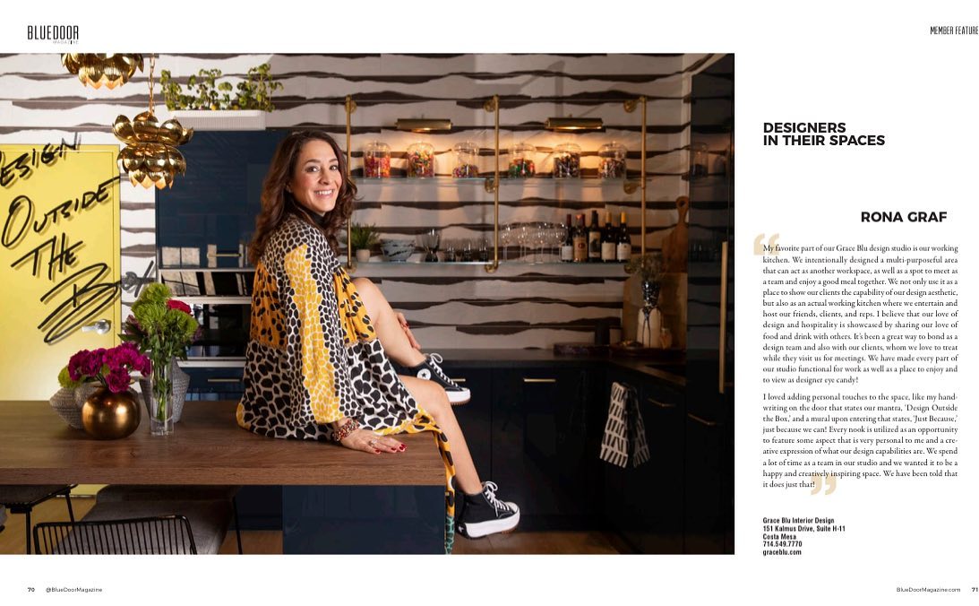 Blue Door Magazine member Rona Graf of Grace Blu Interior Design shares why all spaces matter. Read more in the current issue of Blue Door Magazine. @bluedoormagazine @rona_graceblu @graceblu #bluedoormagazine #ronagraf #graceblu #orangecountystyle #ocinteriordesign #ocinteriordesigners #orangecountycalifornia #orangecountyliving